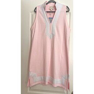 SAIL TO SABLE  - NWT Sleeveless pale Pink And White Tunic Dress, XL, Halsbrook